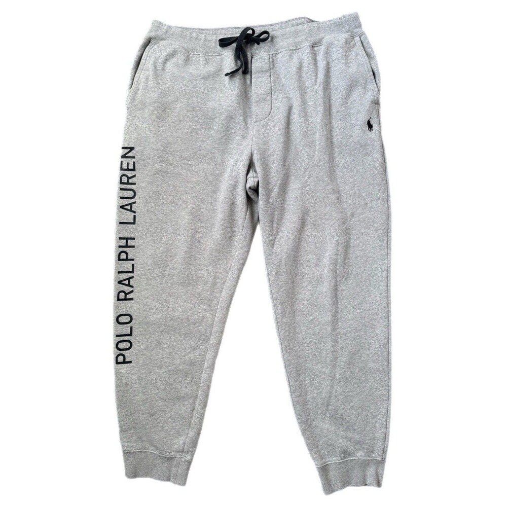 Polo Ralph Lauren Gray Blue Logo Double Knit Jogger Pants Men’s Size XXL